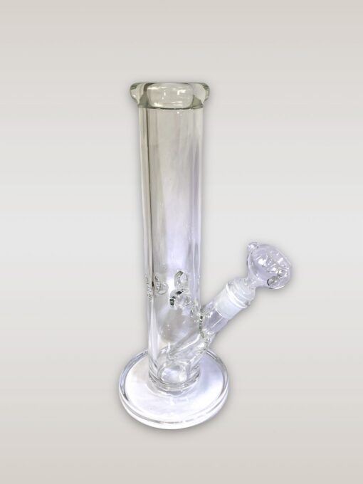 Glass Straight Waterpipe w/ Bowl,  45 ° Quartz Bottomless Banger & Carb Cap