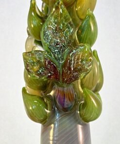 Green hemp leaf fogger extender leaf closeup