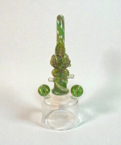 Alternative view of Hand-Blown Hemp Leaf Glass Top for Nice Dreamz Fogger | Mr. Gray Glass