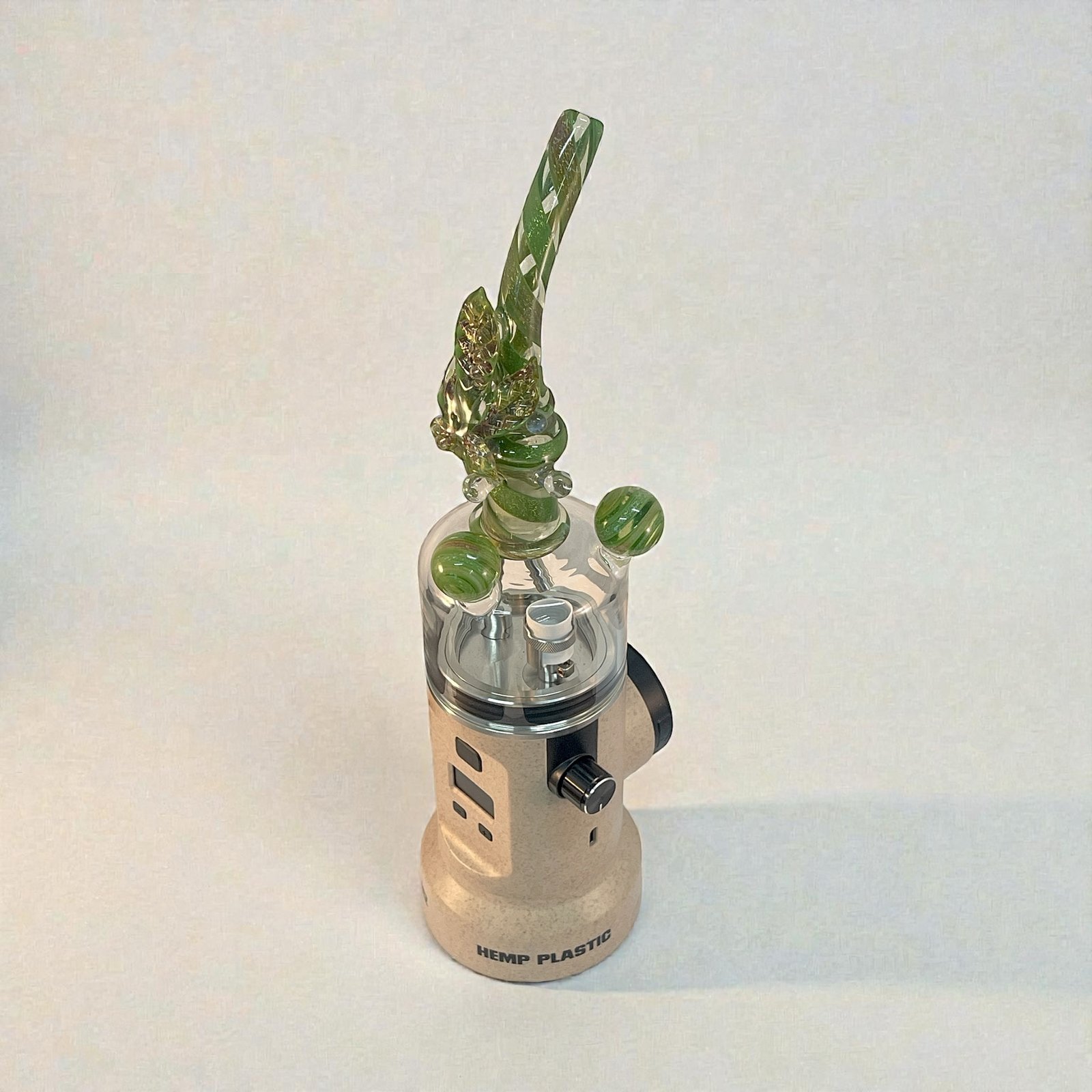 Hemp leaf glass top side angle