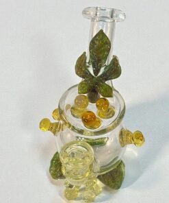 Emerald hemp leaf mini rig top view