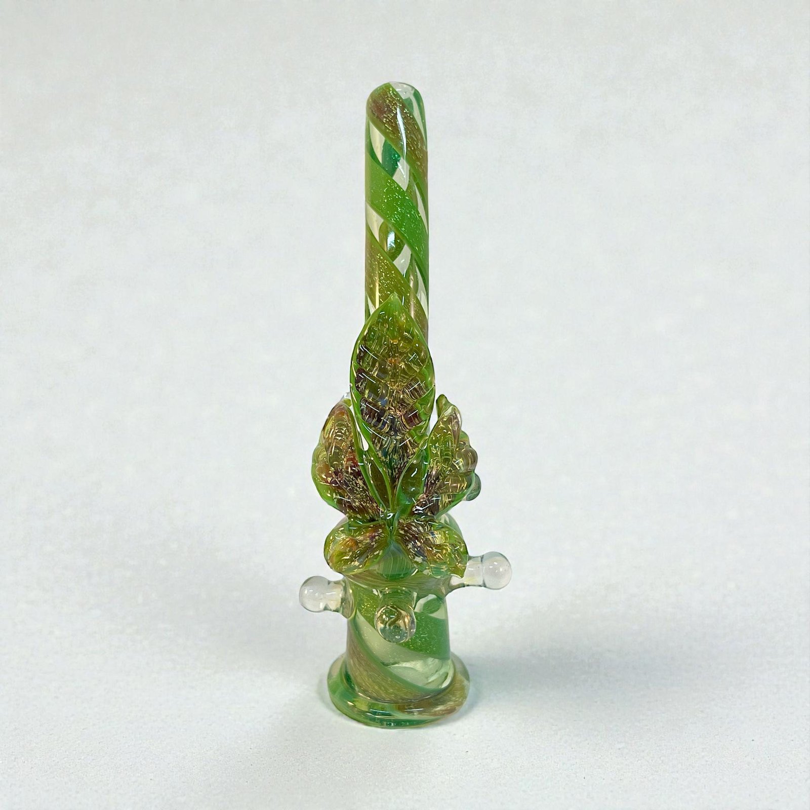 Hemp leaf glass top mouthpiece