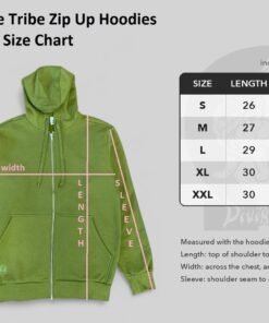 Hemp hoodie size chart