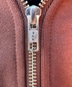 Hemp Zip Up Hoodie YKK zipper close up