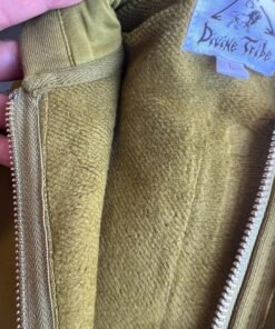 Hemp Zip Up Hoodie zipper and fleece detail
