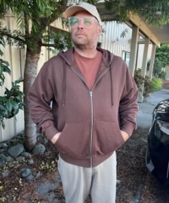 Divine Tribe Hemp Zip Up Hoodie worn front