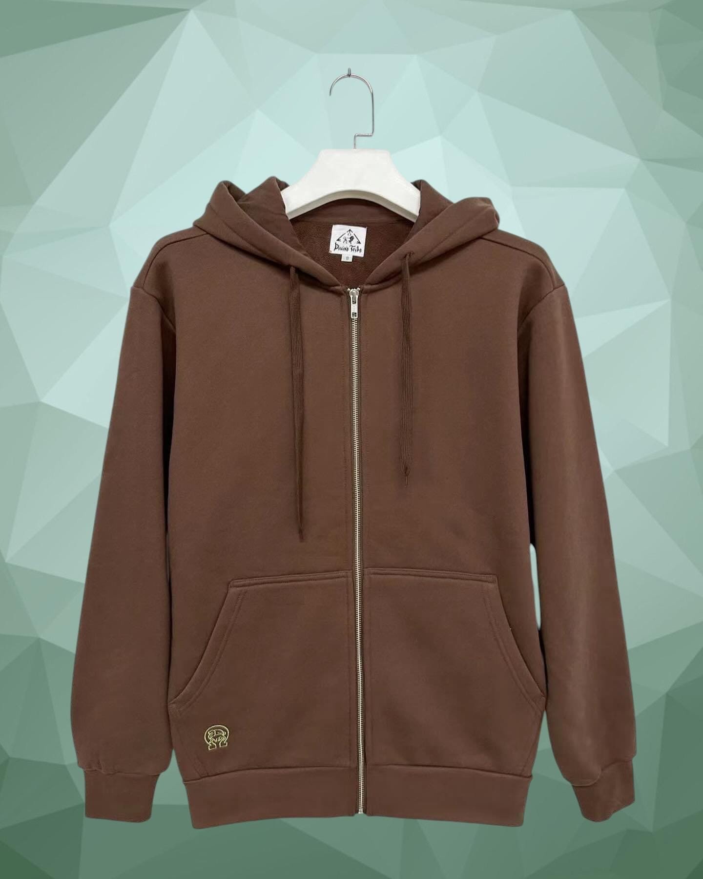 Hemp Zip Up Hoodie Dark Brown front