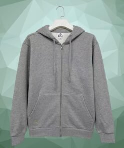 Hemp Zip Up Hoodie Workout Grey front