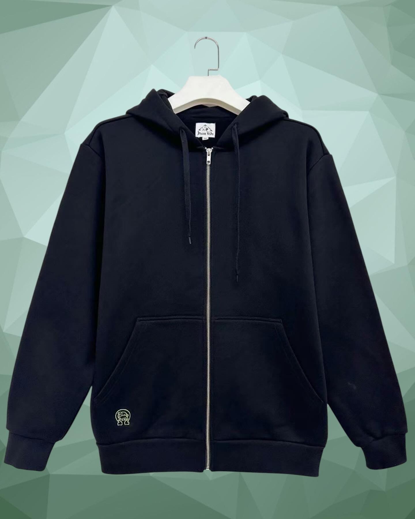 Hemp Zip Up Hoodie Reactive Black front